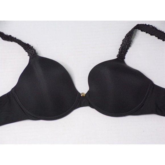 NATORI Rose Dream Custom Coverage UW T-Shirt Bra Coal Black 32C #731080 NEW - Picture 10 of 12